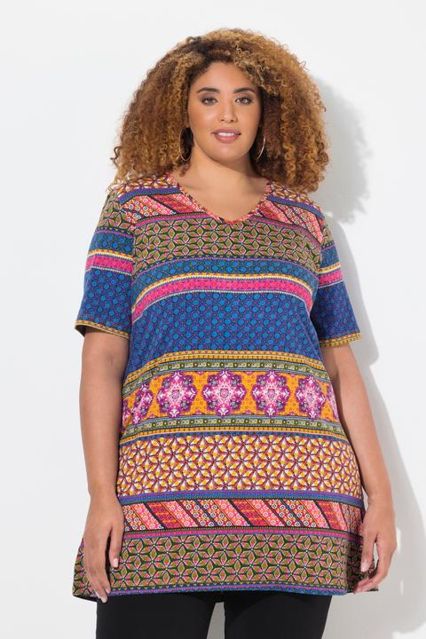 Produktbild Ulla Popken Longshirt, A-Linie, V-Ausschnitt, 3/4-Arm (60)