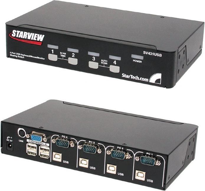 Produktbild StarTech 4 Port VGA USB KVM Switch mit Hub - Professioneller VGA KVM Umschalter