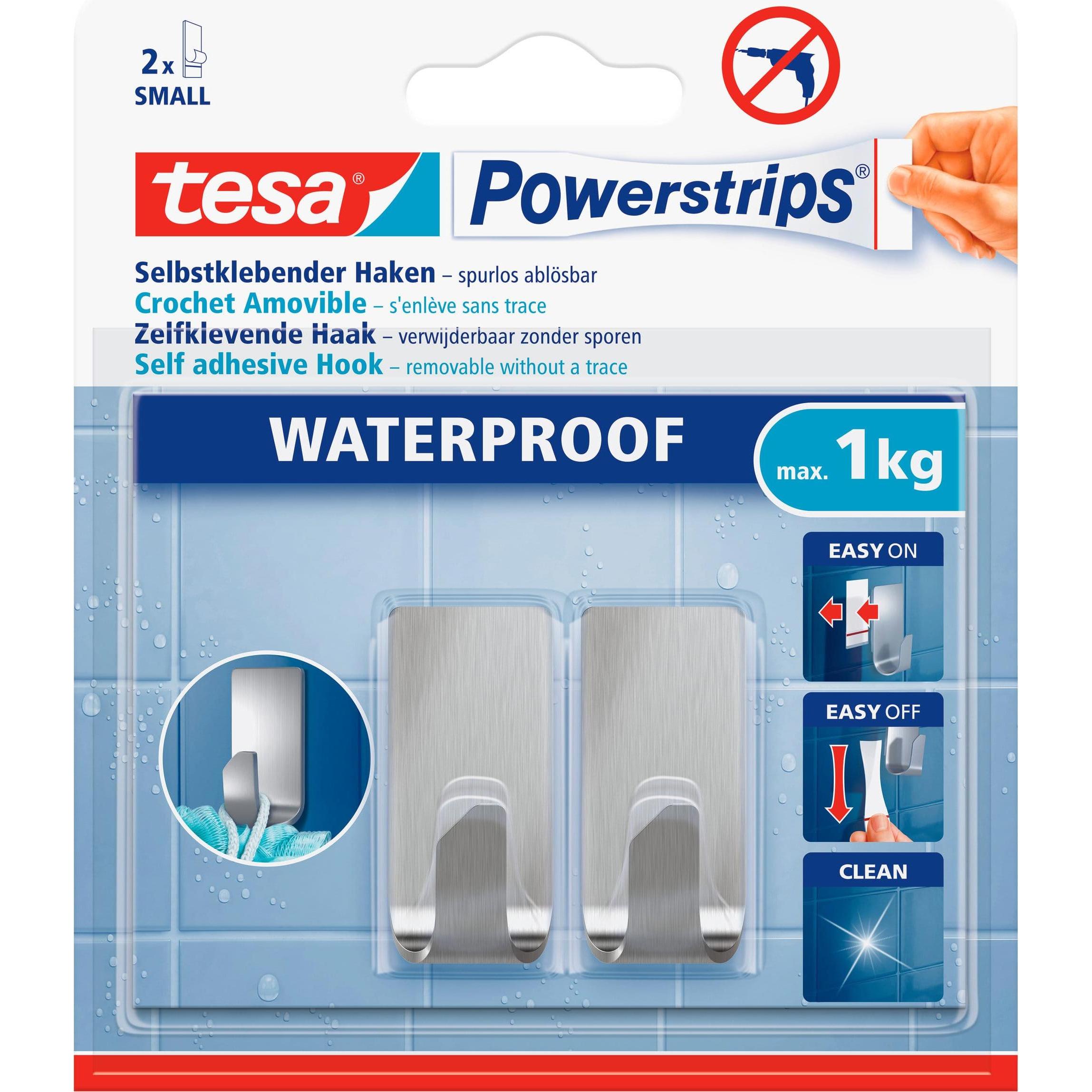 tesa, Klebehaken + Klebenagel, Powerstrips Waterproof Haken ZOOM