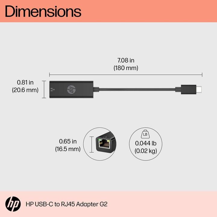 Productafbeelding HP USB Typ-C zu (USB-C, RJ45/LAN (1x))