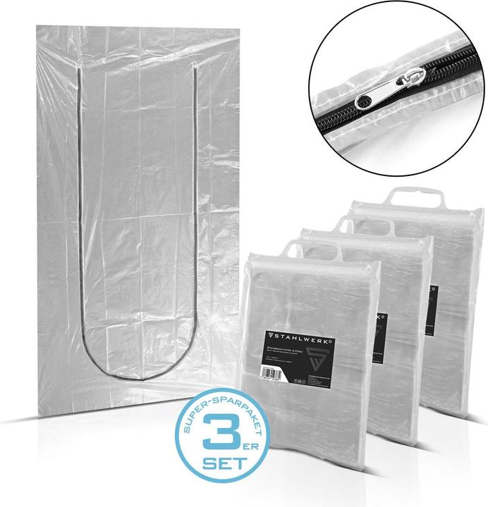 Produktbild Stahlwerk Staubschutztür 3er Set U-Form Staubtür Schmutzschleuse Staubvorhang (Schutzbrillenkasten)