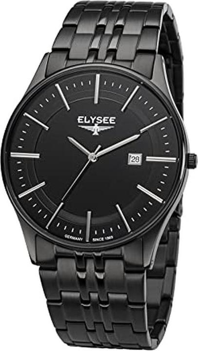 Elysee Minimalist Date Display Watch with Sapphire-Coated Glass (Analogue wristwatch, 42 mm)