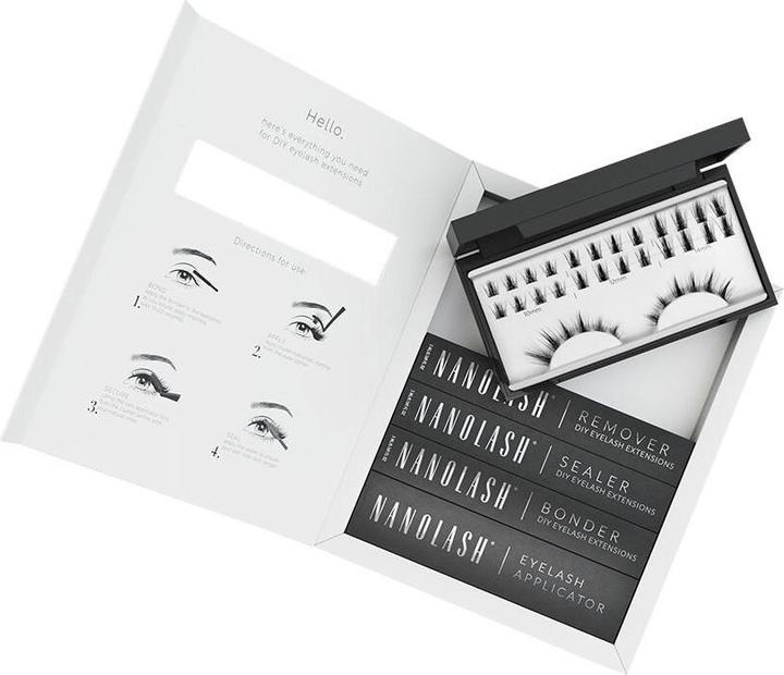 Immagine prodotto NoName Starter kit di extension ciglia fai da te Cluster Lashes con legante, sigillante, rimuovente (Ciglia artificiali)