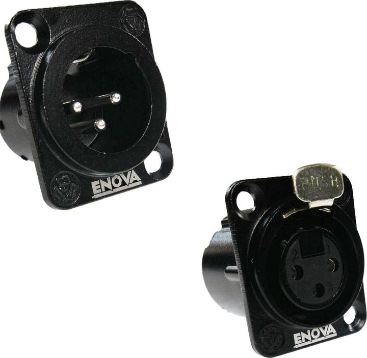 Actual product image Enova XLR wall plug/coupling set 3 pole, black