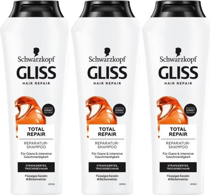 Image du produit Schwarzkopf Shampoo 3x250ml Total Repair (750 ml, Shampoing liquide)