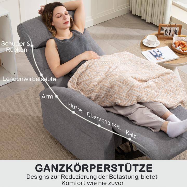 Image du produit Homcom Relaxsessel mit Liegefunktion Polyester Dunkelgrau