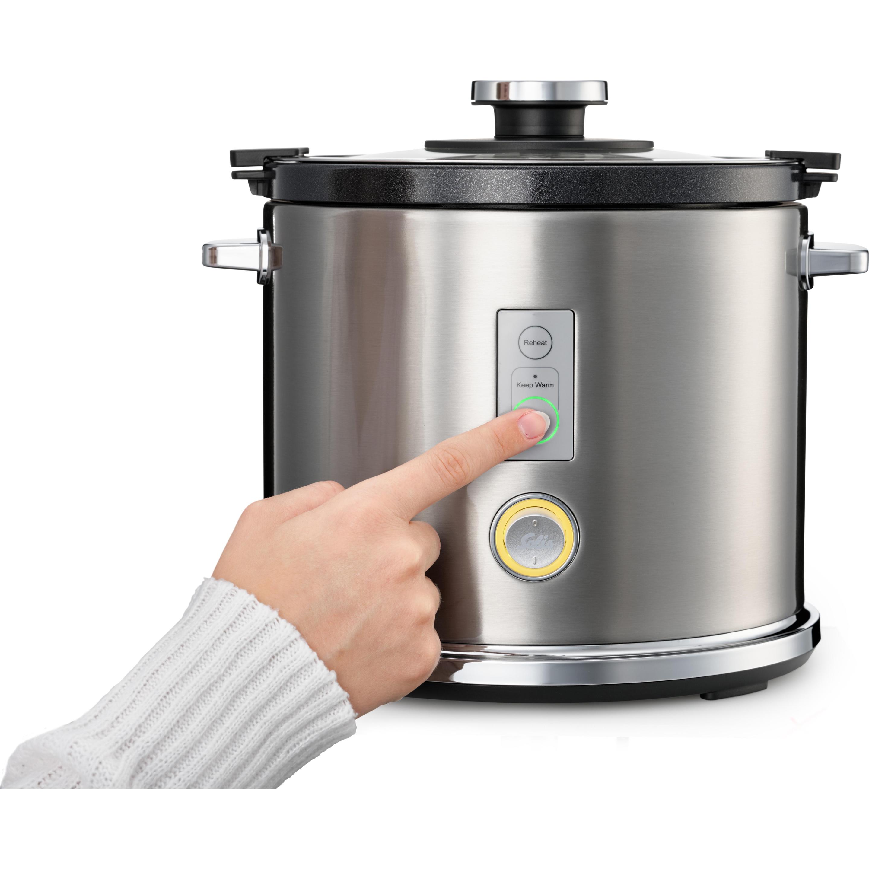 Solis Schwarz/Silber Rice Cooker Multi, Dampfgarer + Reiskocher,