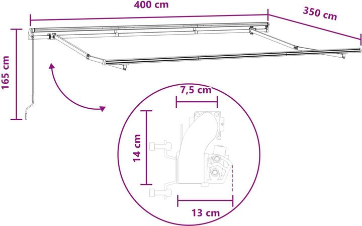Produktbild vidaXL Einziehbare Markise (3.50 m)