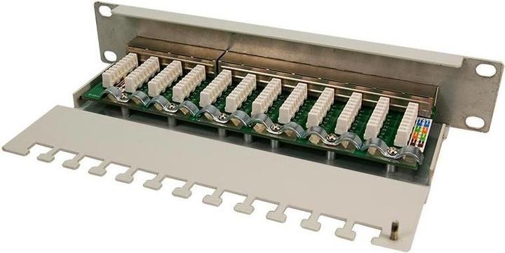 LogiLink Netzwerk Patchpanel 6 12 Port grau