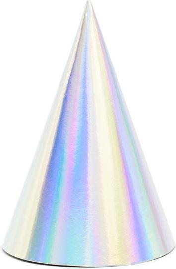 Partydeco Party hats, iridescent, 16cm (1 pkt / 6 pc.) (6 Stk.)