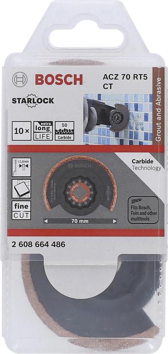 Produktbild Bosch Professional Zubehör Carbide-RIFF Schmalschnitt-Segmentsägeblatt ACZ 70 RT5, 70 mm, 10er-Pack