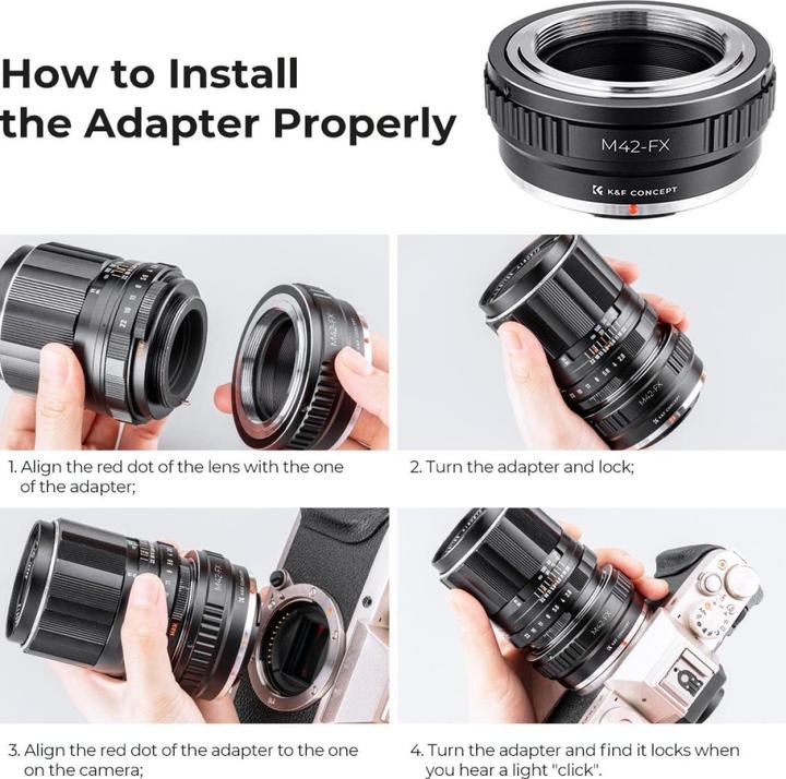 Produktbild K&F Concept High Precision Lens Adapter Mount, M42-FX