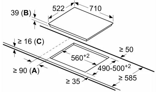 Produktbild Bosch Hausgeräte PKD731FP8E (71 cm, Glaskeramik Kochfeld)
