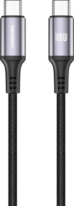 Nextbatt USB-C to USB-C Cable 100W, 5A, 1m - Black (1 m, 100 W)
