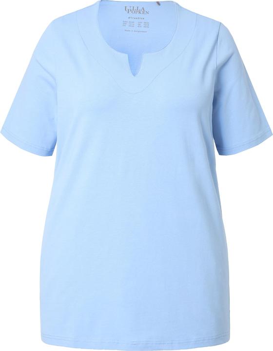 Immagine prodotto Ulla Popken T-shirt dal taglio svasato con scollo a tunica e mezze maniche (56)