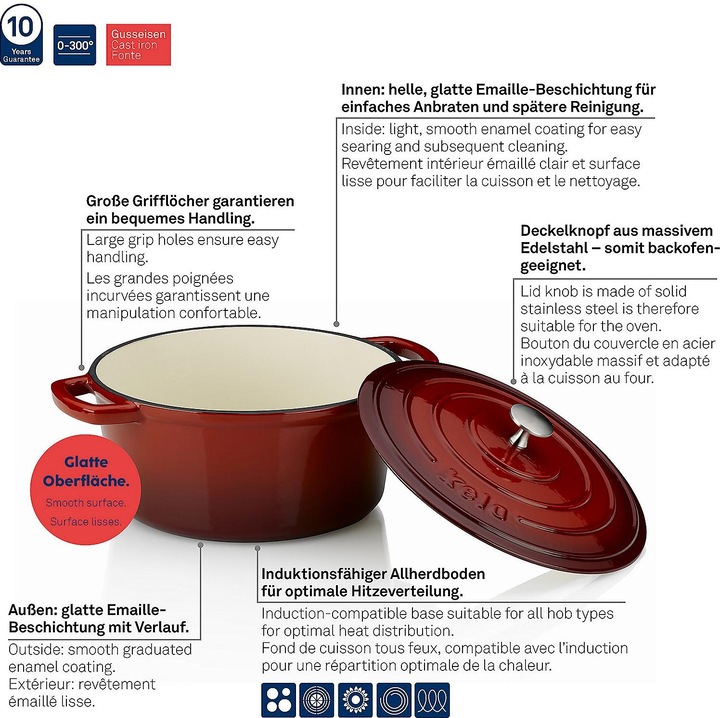 Actual product image Kela Calido (26 cm, Casserole + Stewpot, Cast iron)
