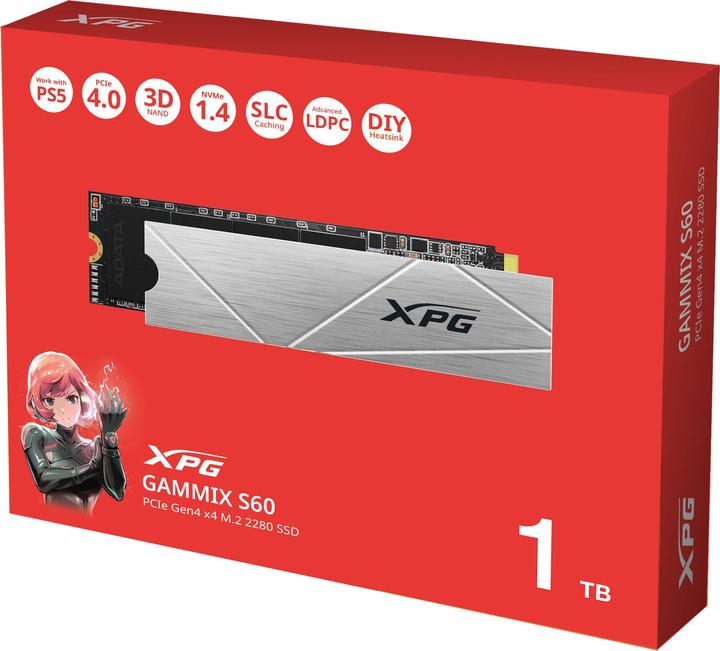 Produktbild Adata XPG GAMMIX S60 BLADE 1 TB (PCIe 4.0 x4, NVMe, M.2 2280) (1000 GB, M.2 2280)