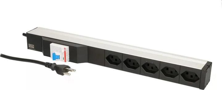 Bachmann 19 PDU 5x T23, 1HE, Fi Schalter, Schwarz