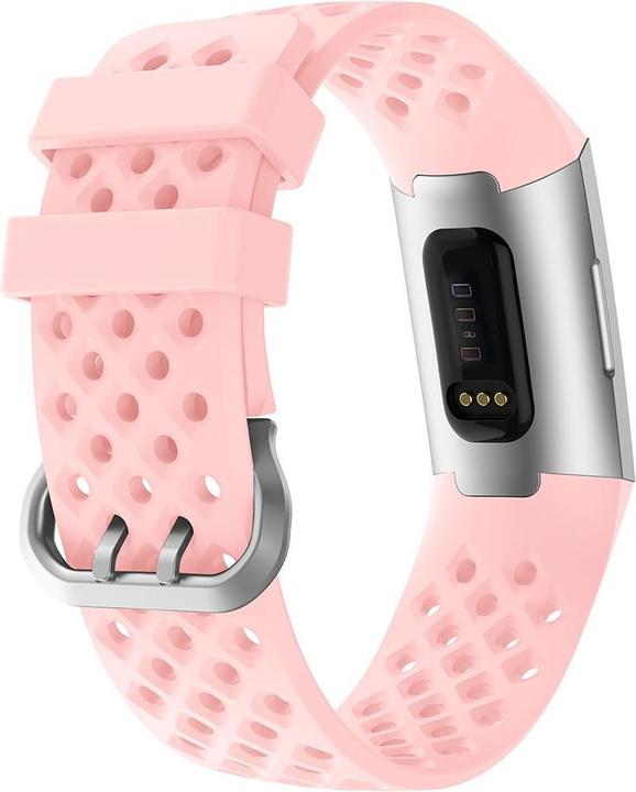 Produktbild Cover-Discount Fitbit Charge - Silikon Sportarmband gelöchert rosa (Silikon, Charge 3, Charge 4)