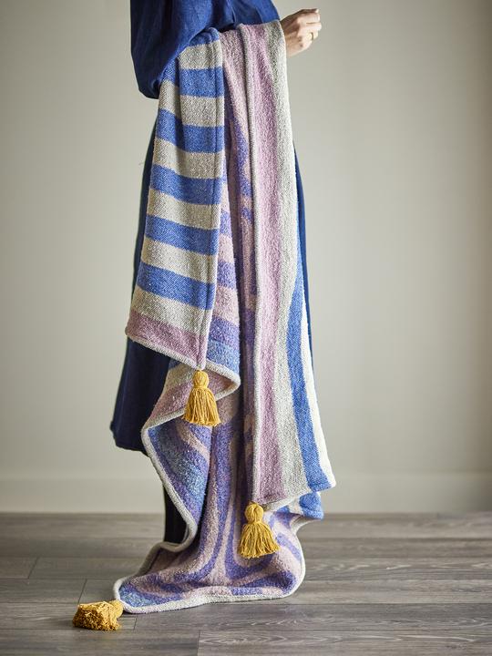 Actual product image Bloomingville - Arlie Throw - Blue - Recycled Cotton (160 x 130 cm)
