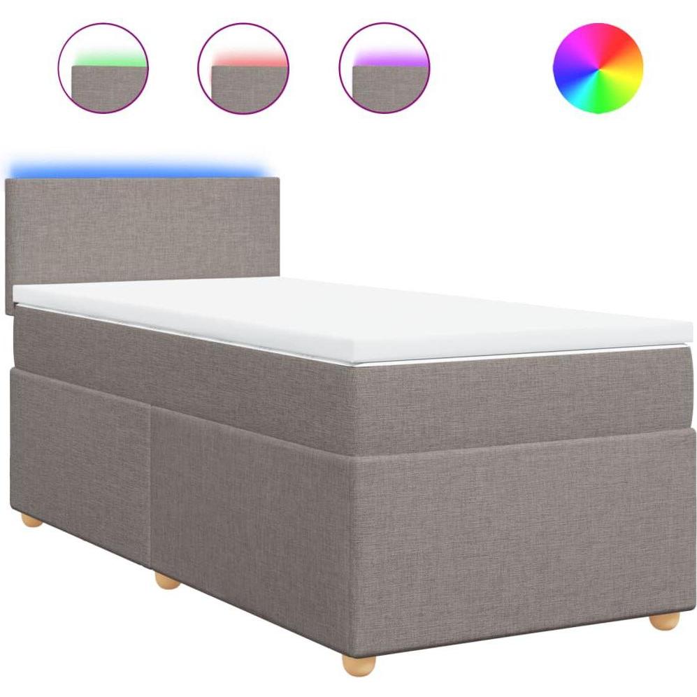 Thumbnail - VidaXL, Bett, Bo x springbett mit Matratze 100 x 200 cm Stoff (100 x 200 cm)