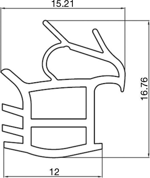 Actual product image Domoferm Door seal steel frame sealing insert C550 length 5.05 metres, grey