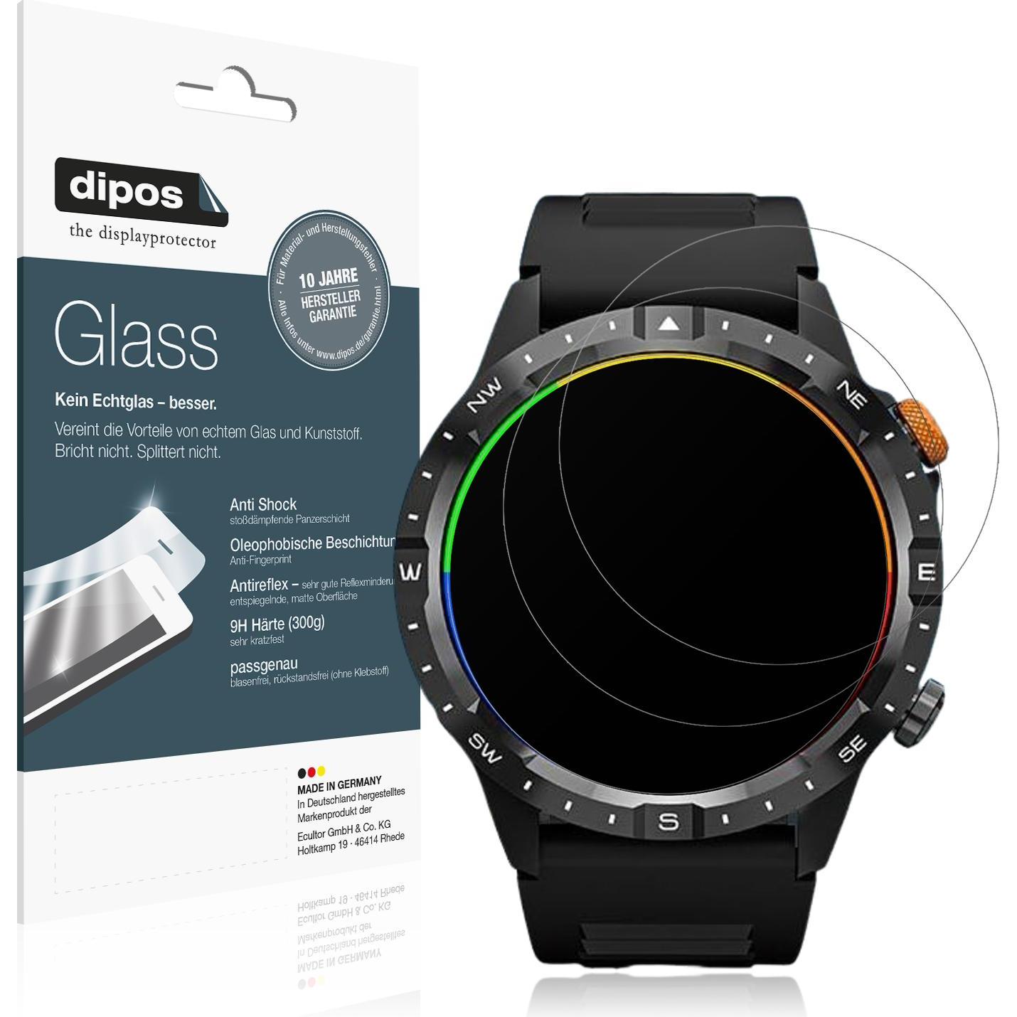 Dipos Anti-Shock Displayschutz Matt 9H, Smartwatch Schutzfolie, Transparent