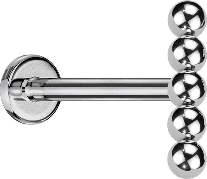 Produktbild Star Piercing Micro Labret Innengewinde silber Balken Kugeln (ohne Messing, Titan)