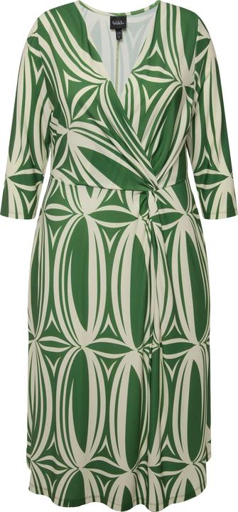 Produktbild Ulla Popken Midikleid, grafischer Druck, V-Ausschnitt, 3/4-Arm (62)