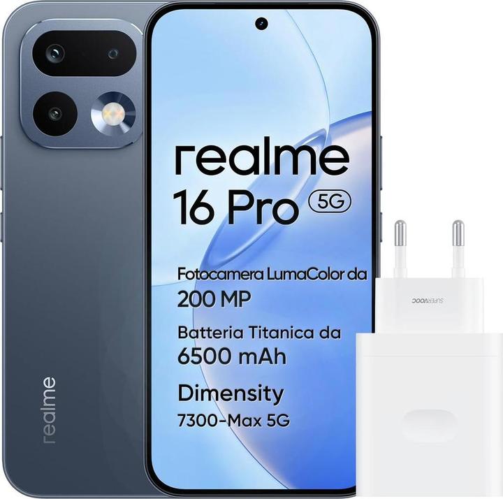 Actual product image realme 16 Pro (512 GB, Pebble Grey, 6.78", Dual SIM, 5G)