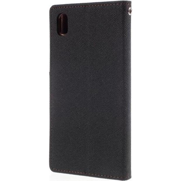 Thumbnail - Goospery Fancy Diary Series (Sony Xperia M4 Aqua), Smartphone Hülle, Braun, Schwarz