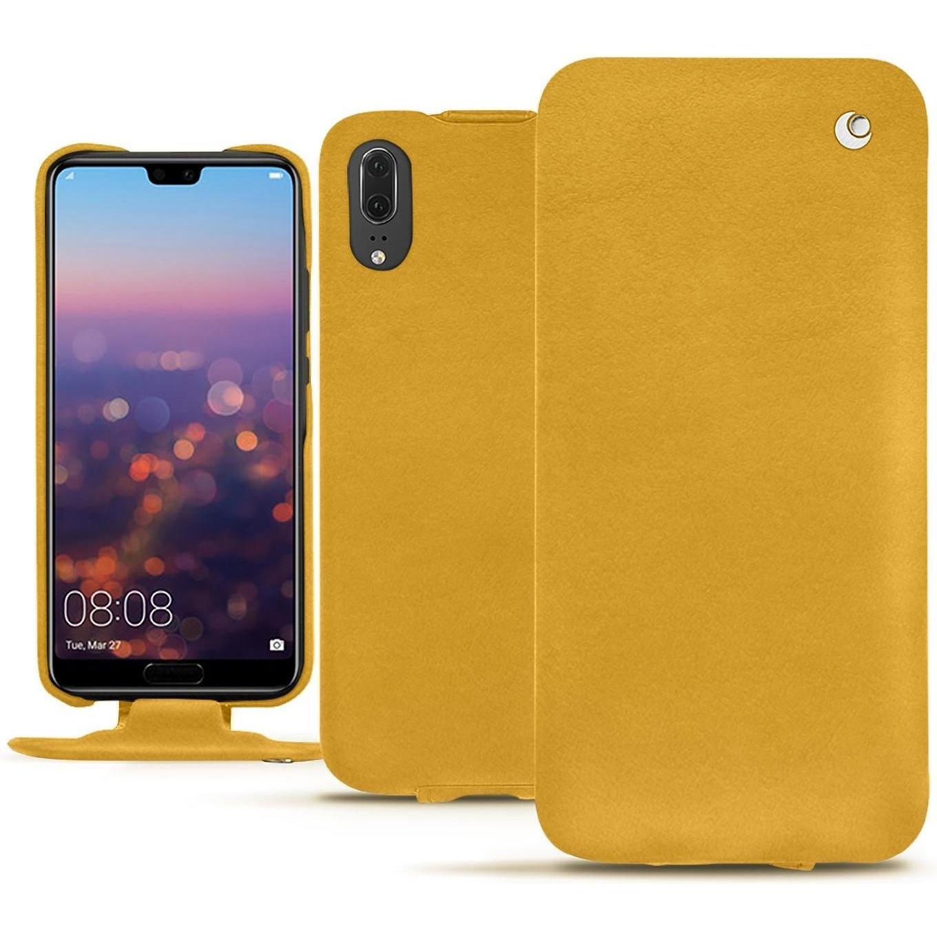 Noreve Lederschutzhülle vertikal (Huawei P20), Smartphone Hülle, Orange