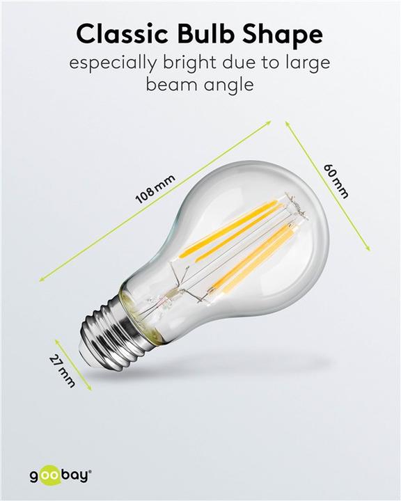 Produktbild Goobay Filament-LED-Birne (E27, 11 W, 1521 lm, 1 x, D)