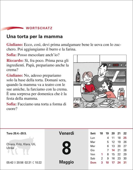 Immagine prodotto Harenberg Italienisch Sprachkalender 2026 - Italienisch lernen leicht gemacht - Tagesabrei (12,5 x 16 cm)