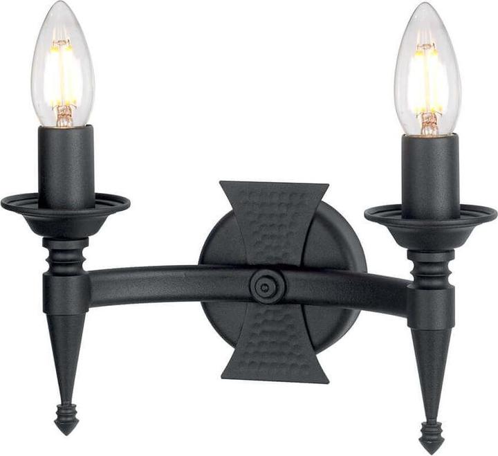 Image du produit Elstead Lighting Applique murale Saxon E14 double noir, Made in UK (E14, IP20)