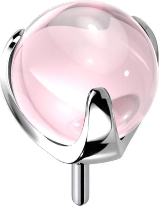 Produktbild Star Piercing Threadless Glaskugel pink gefasst (Titan, Glas, ohne Messing)