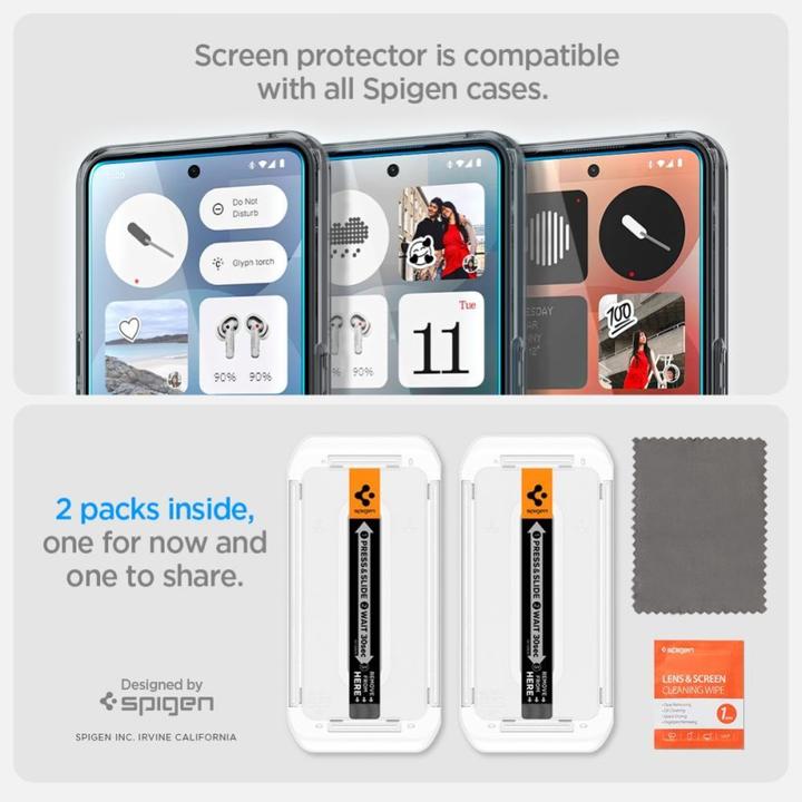 Actual product image Spigen Glas.tR EZ-FIT (2 pack) (2 pcs., Nothing Phone (3))