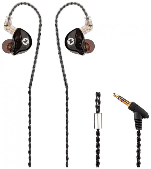 Produktbild Intezze ALPHA in-ear headphones with dynamic converters and silver-plated detachable cable Black