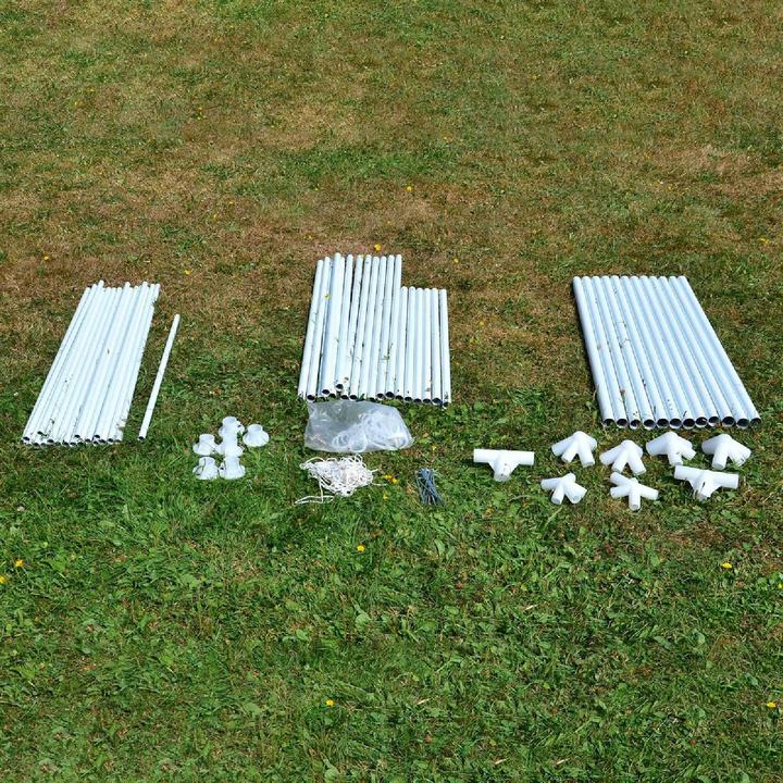 Produktbild VCM Pavillon 3x6 m in weiss PE Plane + Seitenteile Partyzelt Gartenzelt Sonnenschutz (600 cm, 600 cm)