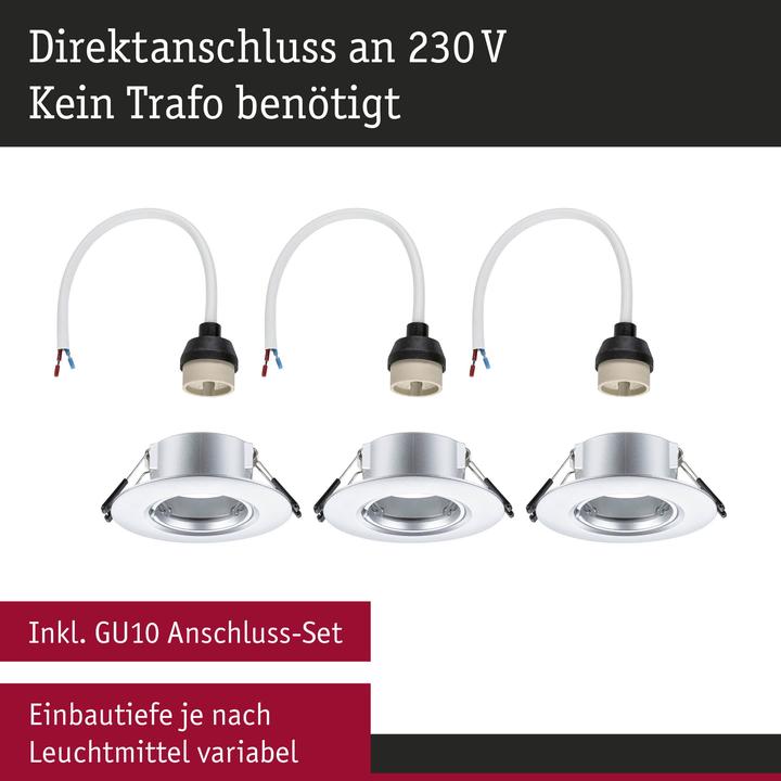 Produktbild Paulmann Einbauleuchte 3er-Pack starr (GU10)