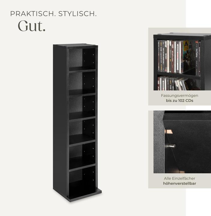 Actual product image tectake CD stand shelf (21 x 20 x 90 cm)