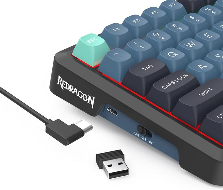 Actual product image Redragon K724GBG-RGB-PRO Behemoth (Eng. Int., Cable, Wireless)