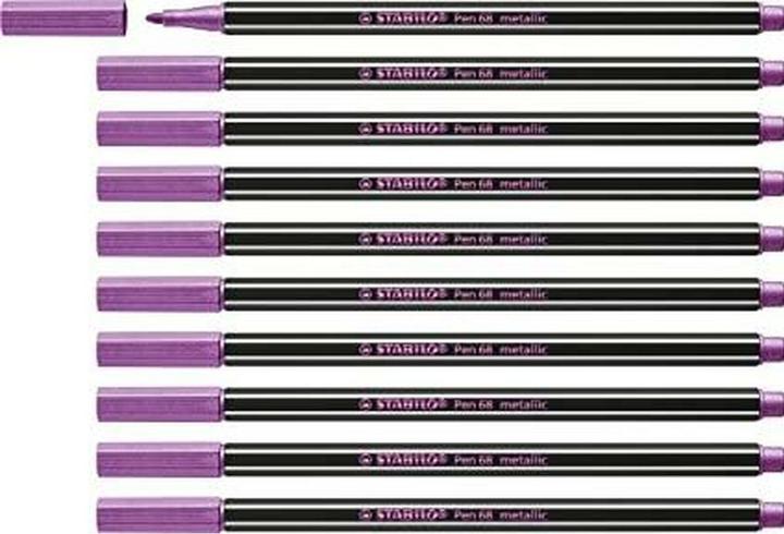 Produktbild STABILO Premium Metallic-Filzstift - Pen 68 metallic - 10er Pack - metallic rosarot (Metallic Rosarot, 10 x)