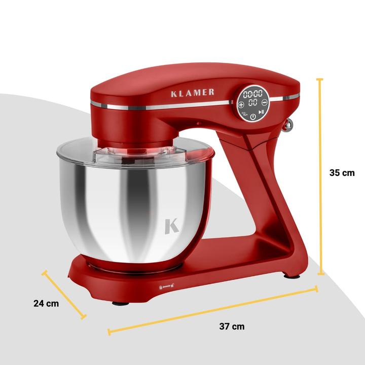 Produktbild KLAMER Küchenmaschine, Knetmaschine mit 6 Liter Edelstahl Schüssel (1800 W)