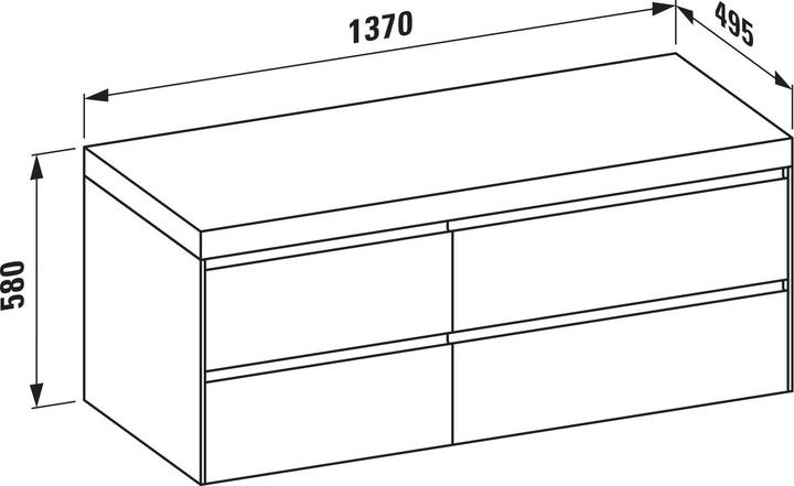 Immagine prodotto Laufen Lani piano lavabo rovere selvatico incl. mobiletto, senza foro, cassetto grande a destra,1370