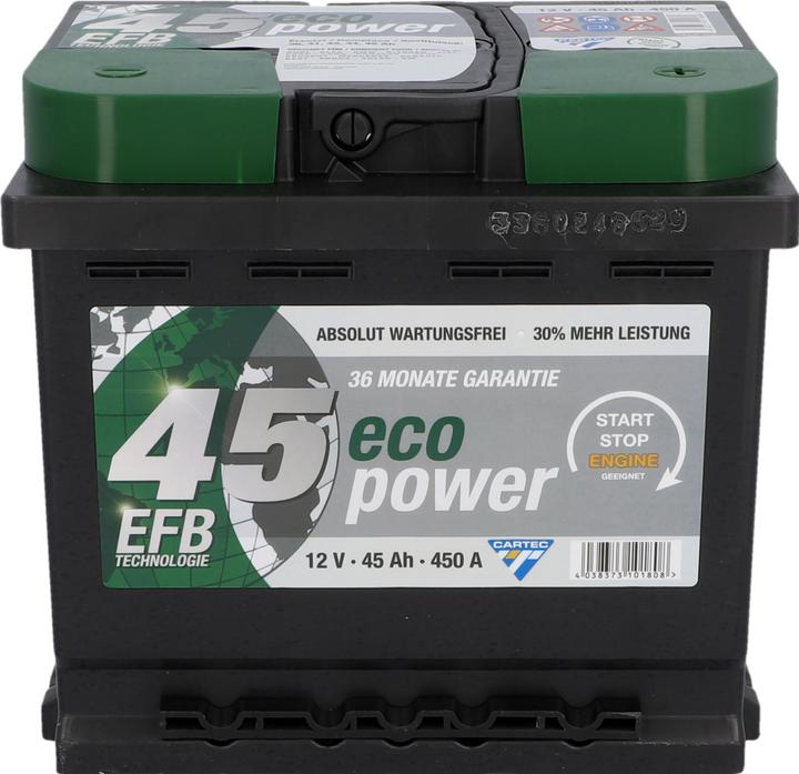 Actual product image Cartec Eco Power 45 EFB (12 V, 45 Ah, 400 A)