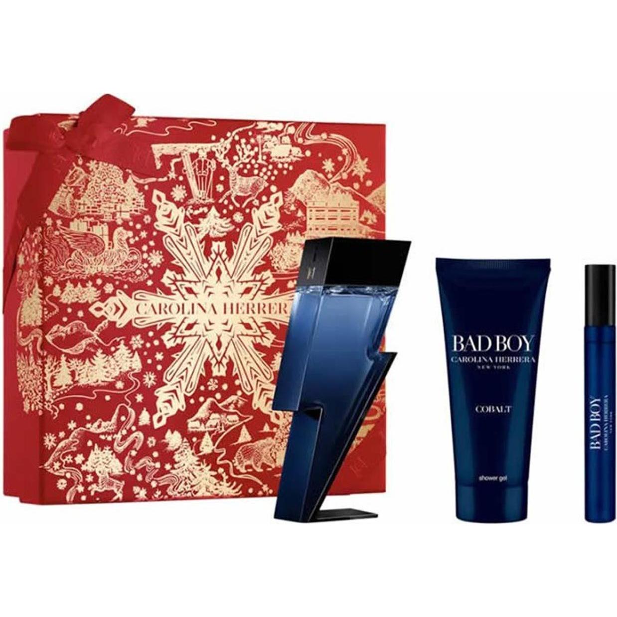Carolina Herrera, Set regalo bellezza, C. HERRERA BAD BOY COBALT EDP. 100ML. SP.+ S.GEL 100ML. + MINI SET 3 PEZZI (Set di profumi)