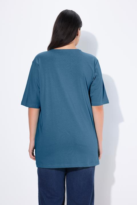 Image du produit Ulla Popken T-shirt coupe Relaxed Fit, décolleté en V et manches courtes (50, 52)