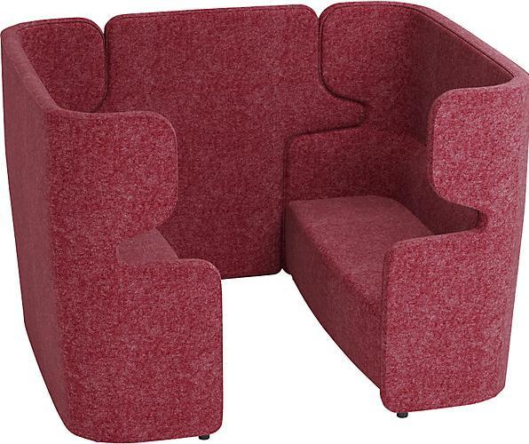 Image du produit Bisley Canapé acoustique VIVO, 2 deux places avec dossier haut, paroi médiane, rouge.