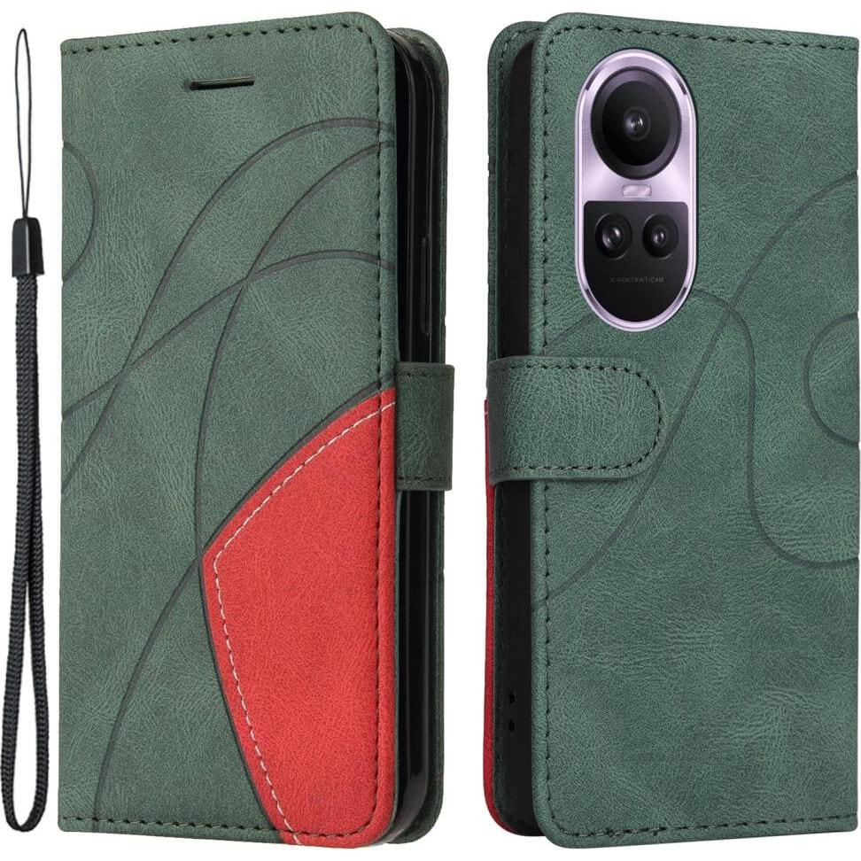 Cover-Discount OPPO Reno10 / 10 Pro - Dual-color Etui Hülle grün (OPPO Reno 10, Oppo Reno 10 Pro), Smartphone Hülle, Grü...